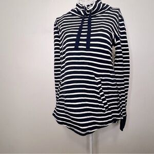 J Crew navy/white striped heavy cotton shirt, Sz S. Preowned. Like new.